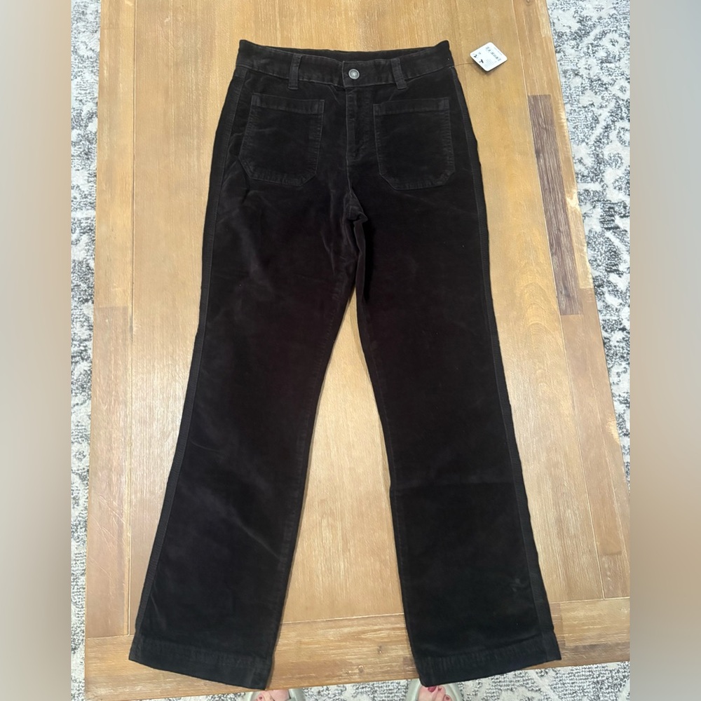 Free People Chocolate Brown Corduroy Trousers